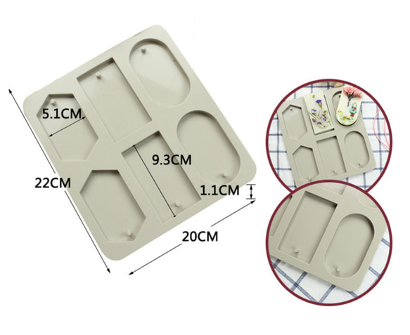 [a-00930]シリコンモールド 菱形 長方形 楕円 シリコン アロマ 石膏 石鹸 型 [1個入] 4枚目の画像