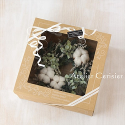 リンゴたっぷり クリスマスリース カギ付き ＜レッド＆ゴールド＞プリザーブドフラワー 5枚目の画像