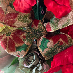 光触媒人工観葉植物ウォールグリーンフェイクフラワーハンドメイド　クリスマスポインセチア 7枚目の画像