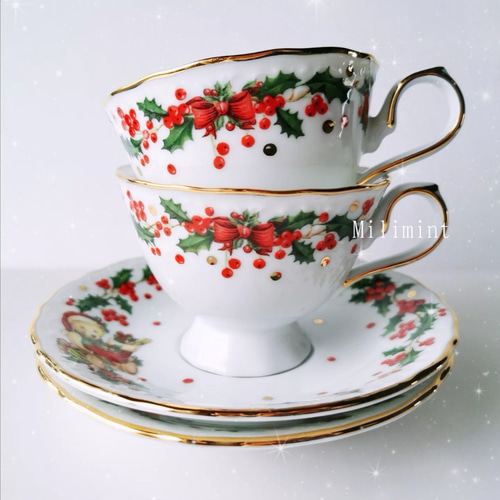 受注制作【リニューアル☃❄︎】キラキラ煌めくクリスマスリースカップ