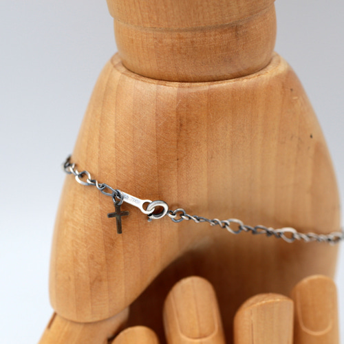 メンズ ブレスレッド シルバー925 タイニー クロス 十字架