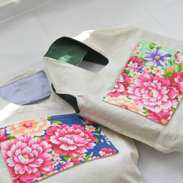 台湾花布×たまご型バッグ 2枚目の画像