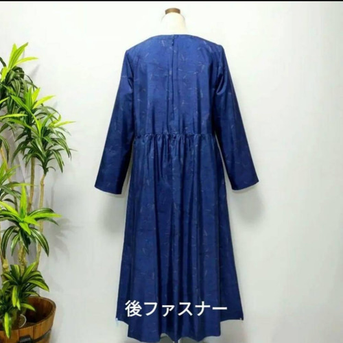 アンティーク大島紬 着物リメイク ワンピース 花柄 2WAY ゆったり L 