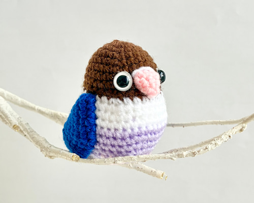 編みぐるみ♡ちっちゃ♡シリーズ ボタンインコちゃん （ルリコシ） d6abff115d124ea1253fa4ff774373