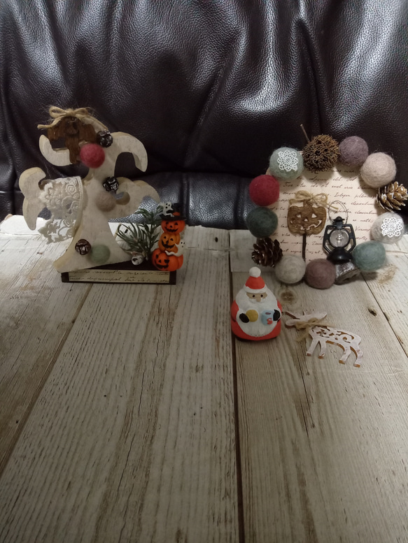 羊毛フエルトのハロウィン＆クリスマスの２WAY飾り＾＾ 5枚目の画像