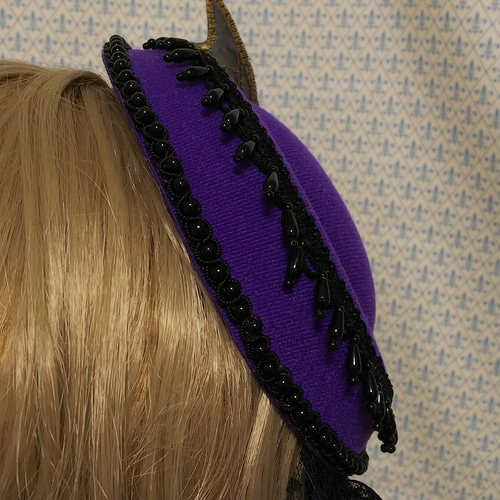 Vampire Jewel トークハット パープル◇ベール ハロウィン 蝙蝠