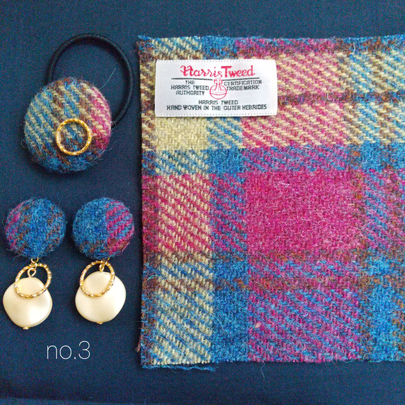 ＊再入荷【送料無料】選べるハリスツイードピアス イヤリング HARRIS TWEED 冬　クリスマス　 6枚目の画像