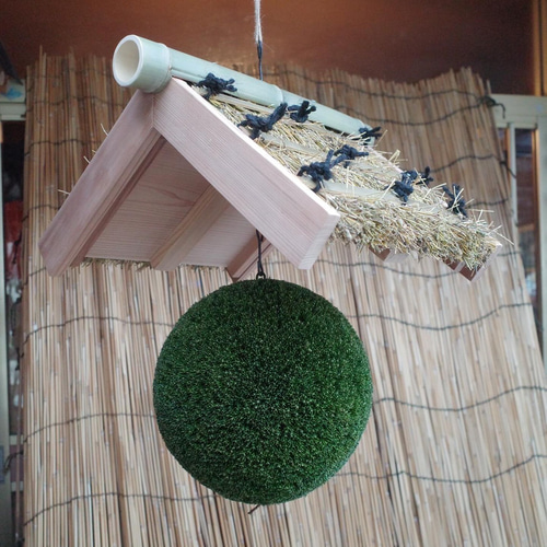 杉玉 屋根付き(白木作り）