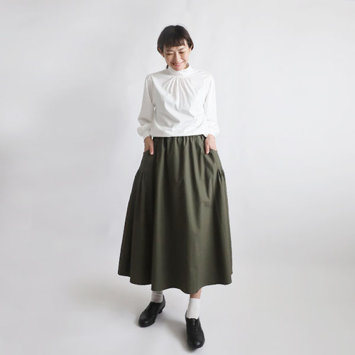 ラスト1 最終SALE 85cm 横ギャザー縦つまみ細工タック入