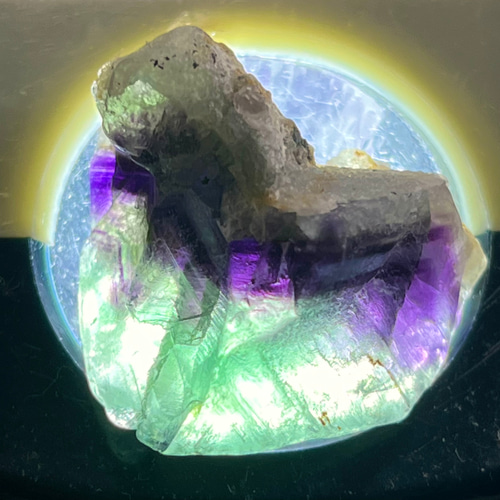 カルサイト共生 バイカラー✿*:・フローライト 蛍石 原石 ラフストーン