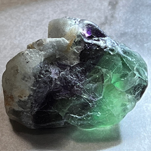 カルサイト共生 バイカラー✿*:・フローライト 蛍石 原石 ラフストーン