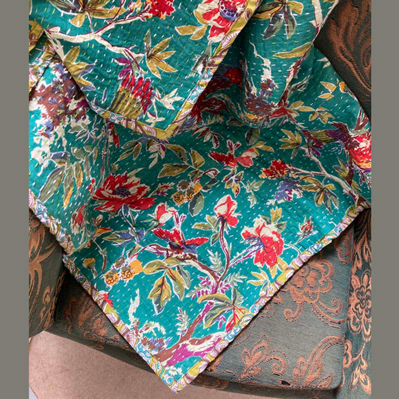 ☆新品☆インドハンドメイド刺繍タペストリーラグ☆ビンテージ