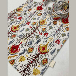 インドのカンタ刺繍バッグ　イカットプリント 4枚目の画像