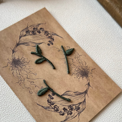 葉っぱと茎だけのアイロンワッペン/3枚セット 3枚目の画像