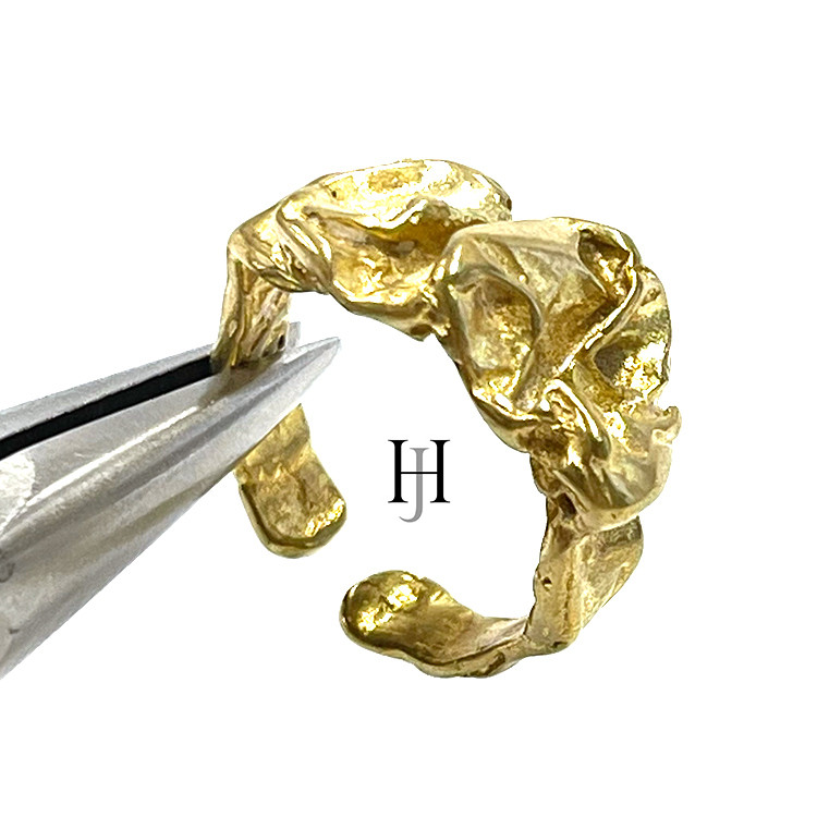 【50個】ラフなシワ感デザインのリング、指輪【jr60】