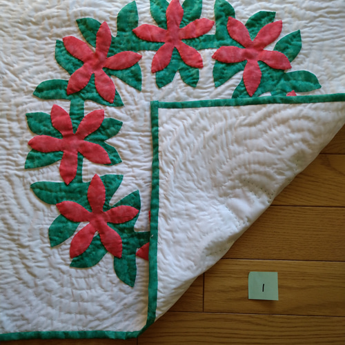 美品　ハワイアンキルト　タペストリー ハワイアンキルトタペストリー クリスマスタペストリー タペストリー