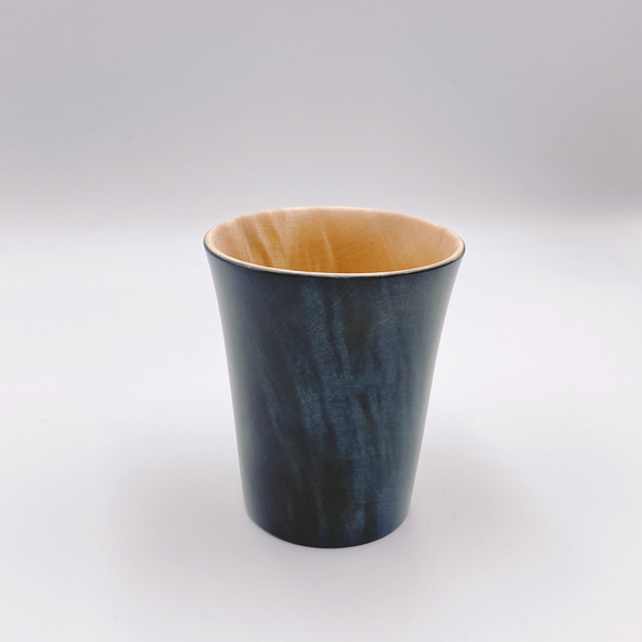 藍染め　『木製コップ』　栃の木　木工 2枚目の画像