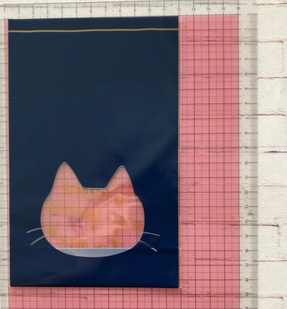 (ラスト2セット)猫柄底マチ付立体クリアバッグ4枚（18×12センチ） 3枚目の画像