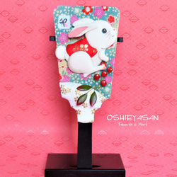 連獅子【赤獅子】 立姿 押絵羽子板 その他人形 OSHIEYASAN 通販