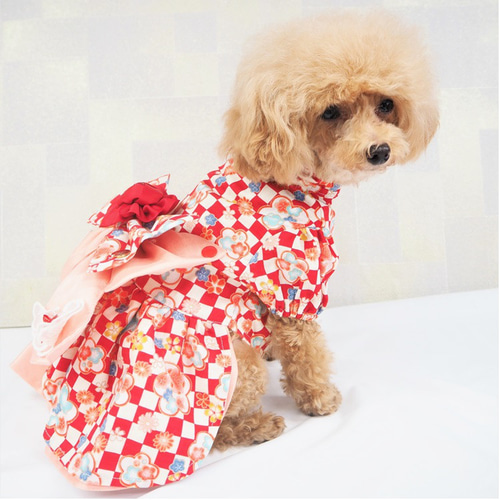 セール ワンピース ドレス 和柄 和装 着物風 ドックウェア 犬用 セール ワンピース ドレス 和柄 和装 着物風 ドックウェア 犬用