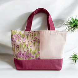 トートバッグ　インド刺繍ハイクラスピンク　ハンドメイド トートバッグ インド刺繍ハイクラスピンク ハンドメイド - メルカリ