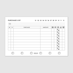 システム手帳リフィル《ミニ6サイズ》支払方法や発送日なども記録しておける購入リスト【CBMI_CL17】 3枚目の画像