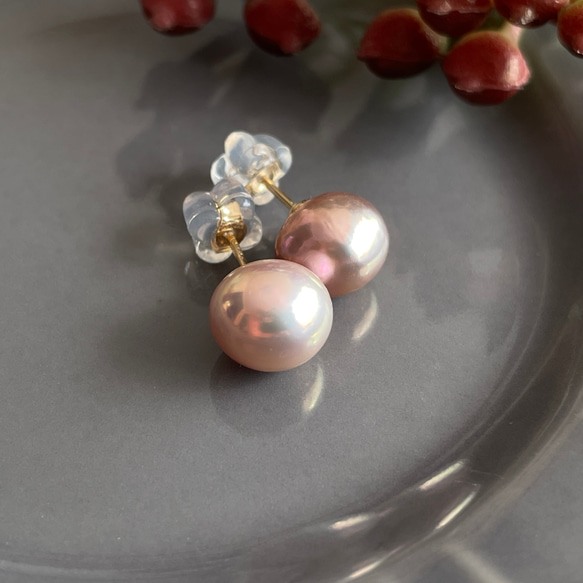 14kgf 8mm baroque pearl stud Earrings 第8張的照片