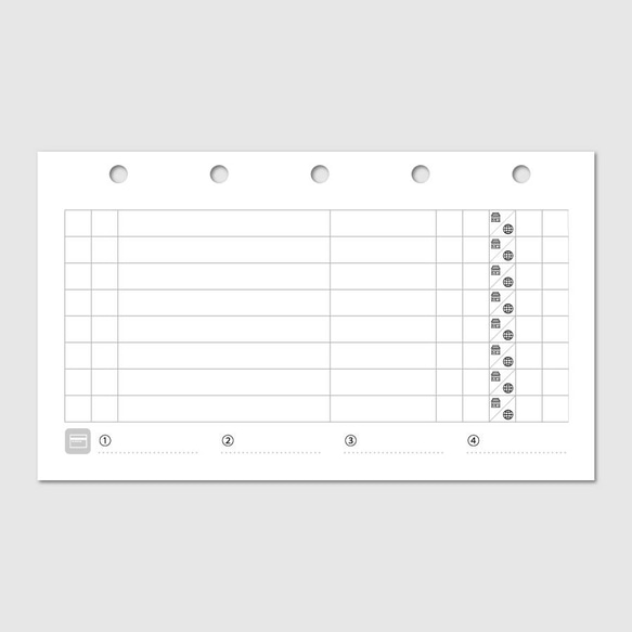 《M5サイズ》支払方法や発送日なども記録しておける購入リスト／システム手帳リフィル【CBM5_CL17】 2枚目の画像
