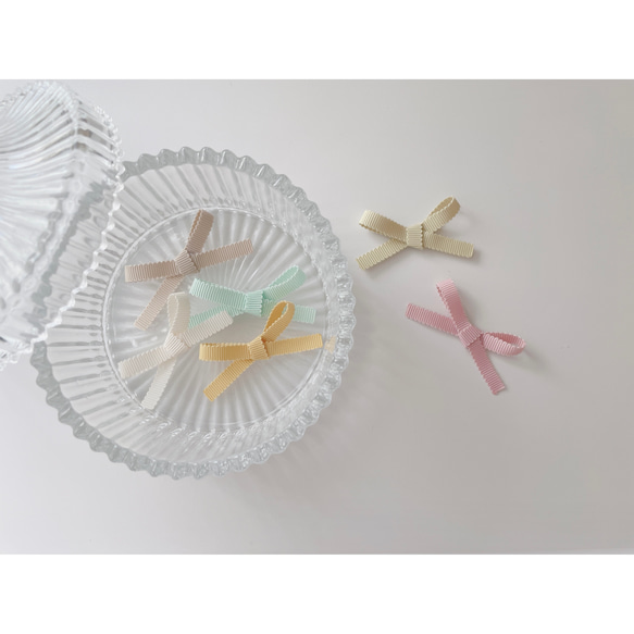 simple  ribbon clip   ヘアアクセサリー　ヘアクリップ　キッズ　ベビー　出産祝い　リボン 1枚目の画像