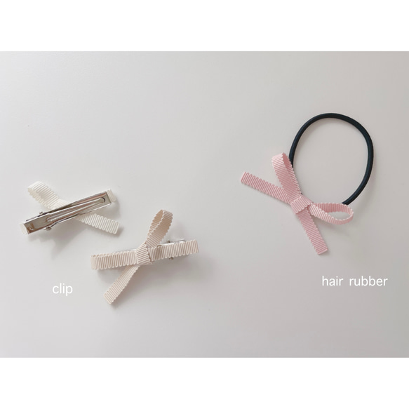 simple  ribbon clip   ヘアアクセサリー　ヘアクリップ　キッズ　ベビー　出産祝い　リボン 3枚目の画像