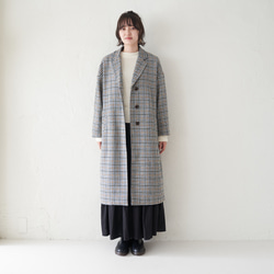 Morino Gakko Morino Gakko [M 碼] 保暖長版羊毛大衣（千鳥格紋） Wool Chesterco 第17張的照片