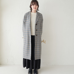 Morino Gakko Morino Gakko [M 碼] 保暖長版羊毛大衣（千鳥格紋） Wool Chesterco 第12張的照片