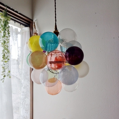 バブルガラスペンダントランプ雲 カラーオーダー シーリングライト