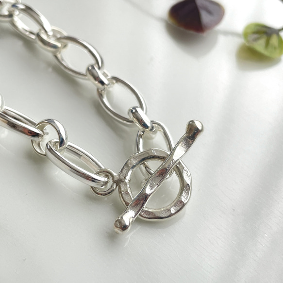 silver925 chunky chain necklace "Narrow plain" 第3張的照片