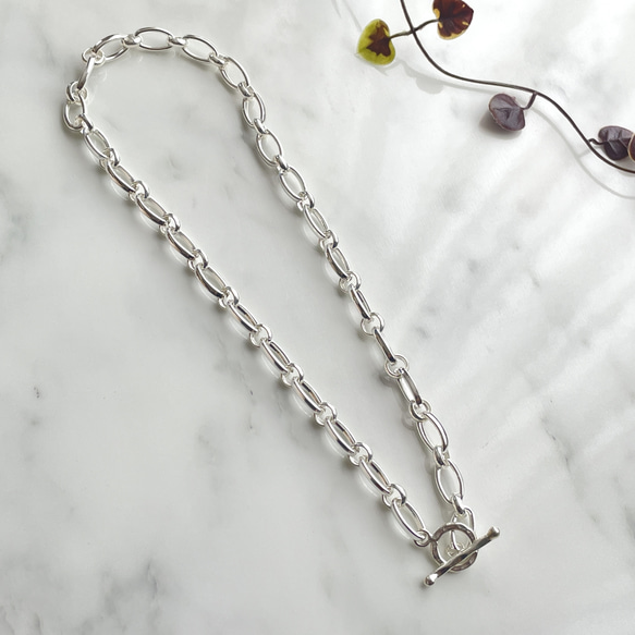 silver925 chunky chain necklace "Narrow plain" 第2張的照片