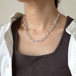 silver925 chunky chain necklace "Narrow plain" 第1張的照片