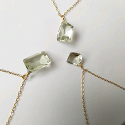 天然石 宝石質グリーンアメジストAAA品質の一粒ネックレス 透明度の高い美しい石を使用　【1点もの】【プチ】 6枚目の画像