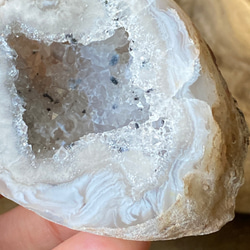 ✨トレジャージオード 02✨シルキーアゲートのドゥルージー ジオード 天然石 原石 9枚目の画像