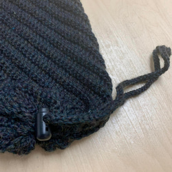 2way　ななめ編みスヌード×ニット帽 黒 ブラック 毛糸 頭周り約48-56cm 4枚目の画像