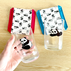 パンダのテーパードグラス（単品）コースター付 ガラス コップ 動物 グッズ プレゼント クリスマスギフト おしゃれ 4枚目の画像