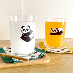 パンダのテーパードグラス（単品）コースター付 ガラス コップ 動物 グッズ プレゼント クリスマスギフト おしゃれ 6枚目の画像