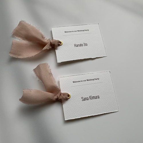 結婚式 ハトメ付き席札 1枚／60円 席次表・席札・メニュー表