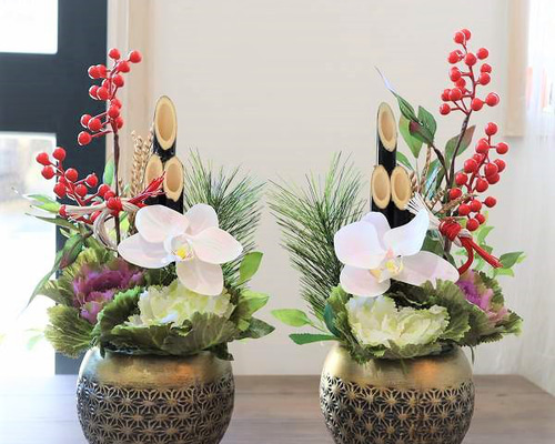 特集掲載』新春フラワーアレンジメント 門松 胡蝶蘭 玄関 贈り物 正月