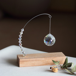 北欧インテリア◇スワロフスキークリスタルサンキャッチャー◇ウッド