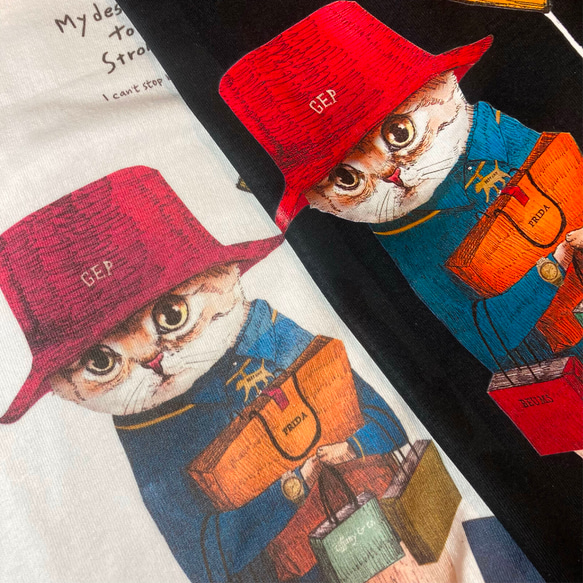 ハイクオリティー ロングTシャツ「ネコ見知りのネコ」/送料無料 8枚目の画像