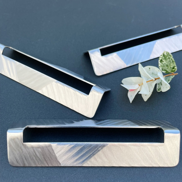 花鳥風月・箸枕　3つ置き用　  ～ Cutlery rest made of stainless steel～ 4枚目の画像