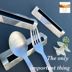 花鳥風月・箸枕　3つ置き用　  ～ Cutlery rest made of stainless steel～ 1枚目の画像