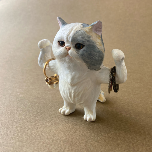 ネコ エキゾチックショートヘア 置物 インテリア雑貨【澄んだ瞳の猫