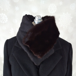 貴族的な存在感☆ロイヤルブルーフォックスファーショール毛皮マフラー