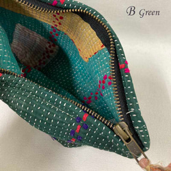 インドの刺し子布 グドゥリポーチ　A & B (一つお選びください） 8枚目の画像